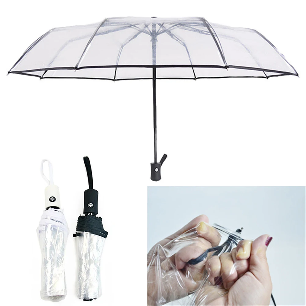 Parapluie Transparent, pliable, Compact, coupe-vent, pluie