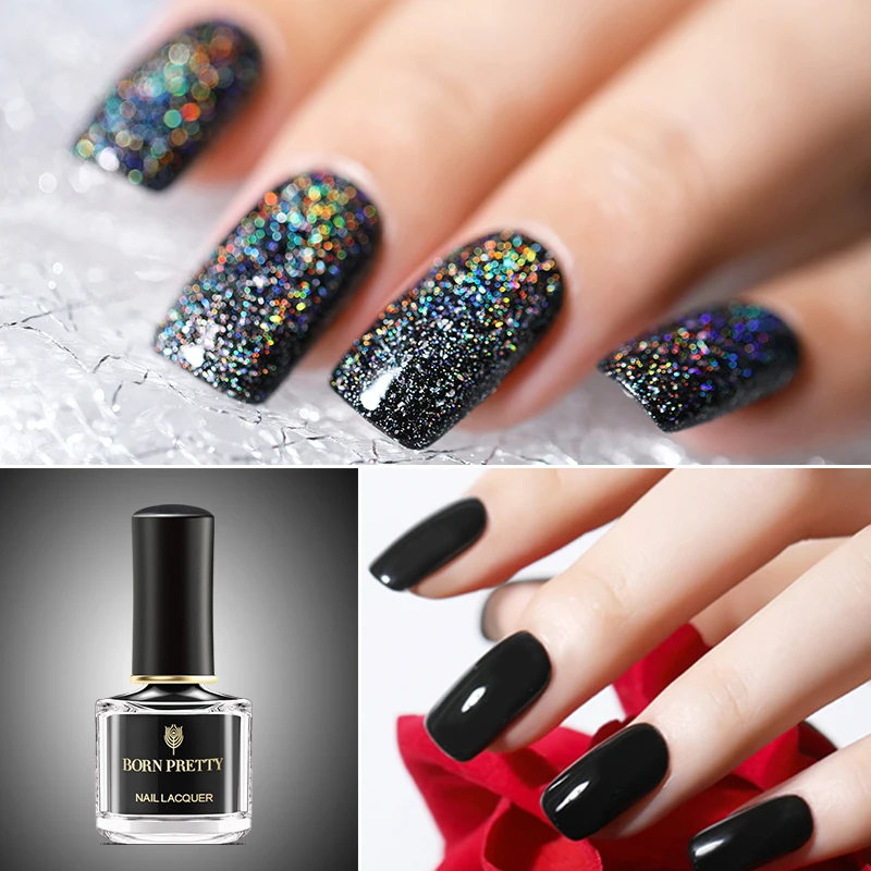 Basic Black BORN PRETTY эффект кошачьих глаз для ногтей голографический лак с блестками лак для ногтей черная основа требуется 3D Magentic лак для ногтей 6 мл - Цвет: Basic Black