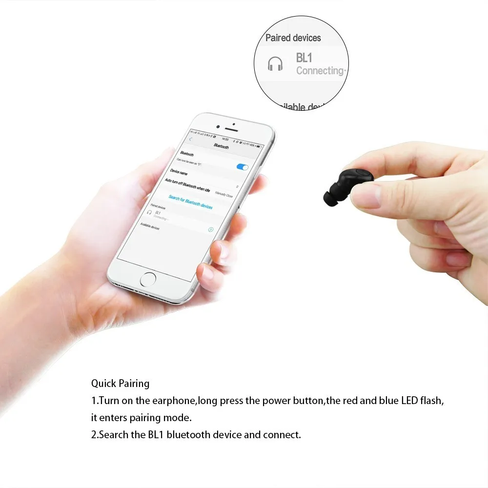 Wireless Bluetooth Earphones Music Sport Mini In Ear Earbuds With Microphone Charging Box Mic Handsfree Headset For Smartphone