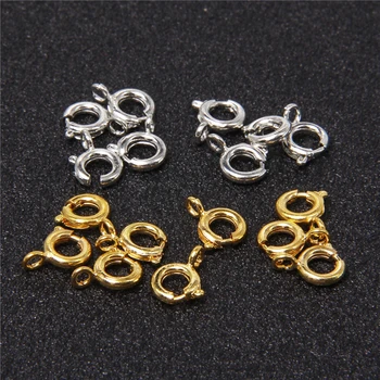 

50pcs/lot 6mm Gold Spring Ring Clasp With Open Jump Ring Jewelry Clasp for Chain Necklace Bracelet Connectors DIY Jewelry Making