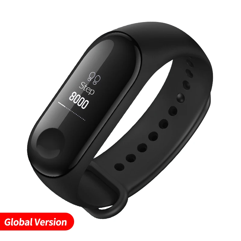 Global version Глобальная версия, Xiaomi mi-браслет 3 mi Band 3, фитнес-трекер, монитор сердечного ритма 0,78 '', OLED дисплей, тачпад, Android IOS - Цвет: Global version