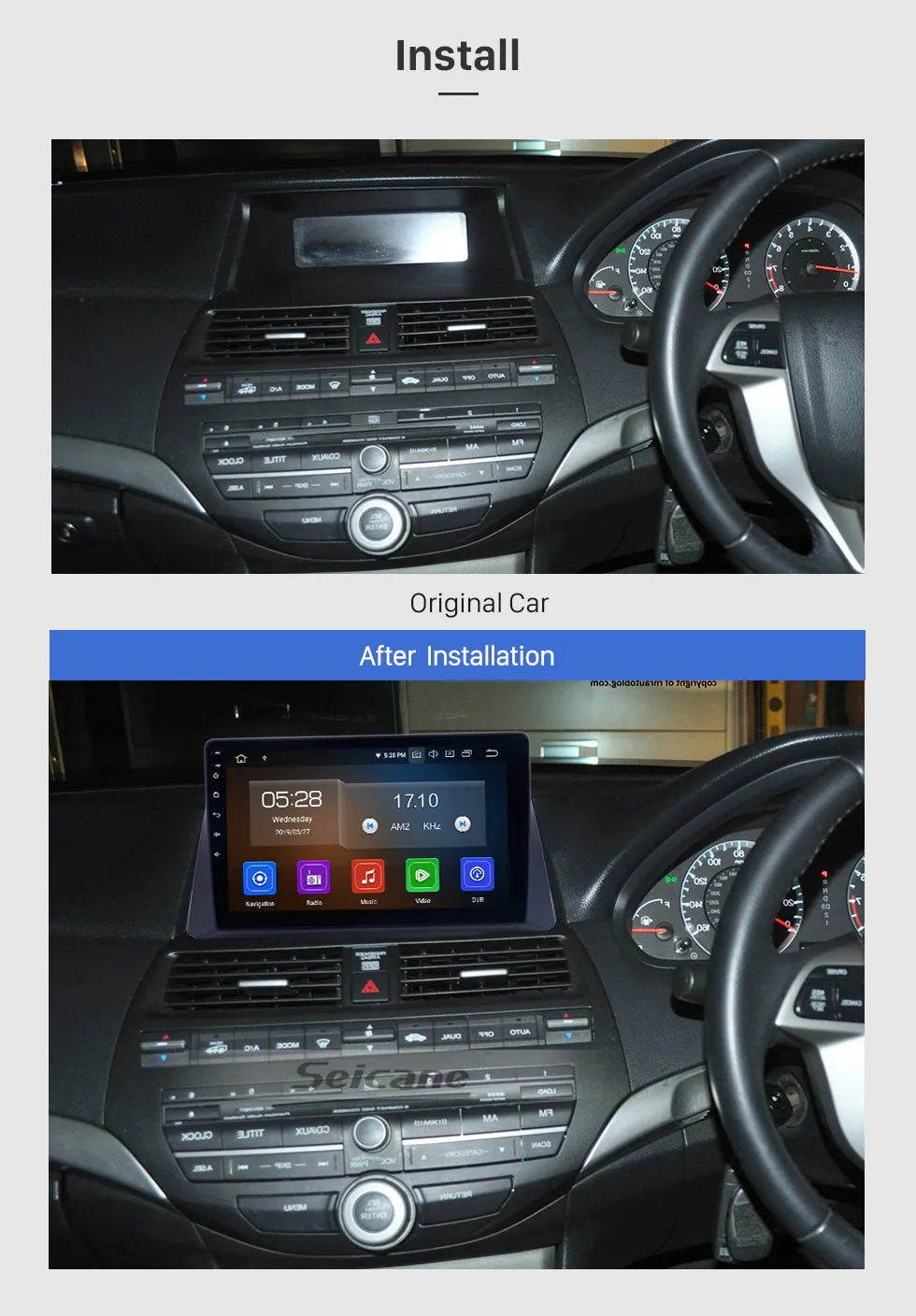 Flash Deal Seicane 10.1 inch Android 9.0 IPS 8-CORE GPS Navigation Radio for 2008-2013 Honda Accord 8 Car Auto Unit Player support RDS DVR 1