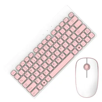 

Wireless Keyboard Mouse Silent Ultra-Thin Cute Combo Set for Office Home Desktops Notebooks Laptops PC Personal Computer