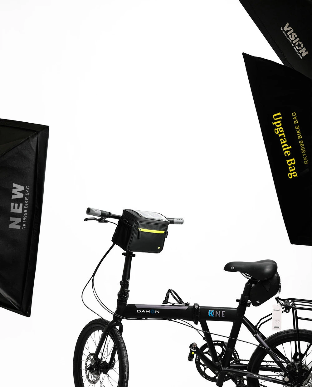 Rhinowalk Bicycle Front Bag Touch Screen 7 Inch Handlebar Phone Bag Waterproof Electric Folding Bicycle 4.5L Camera Bag Handbag (1)