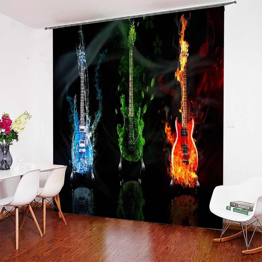 Living Room Curtains Guitars Curtains Music Room Curtain Curtain
