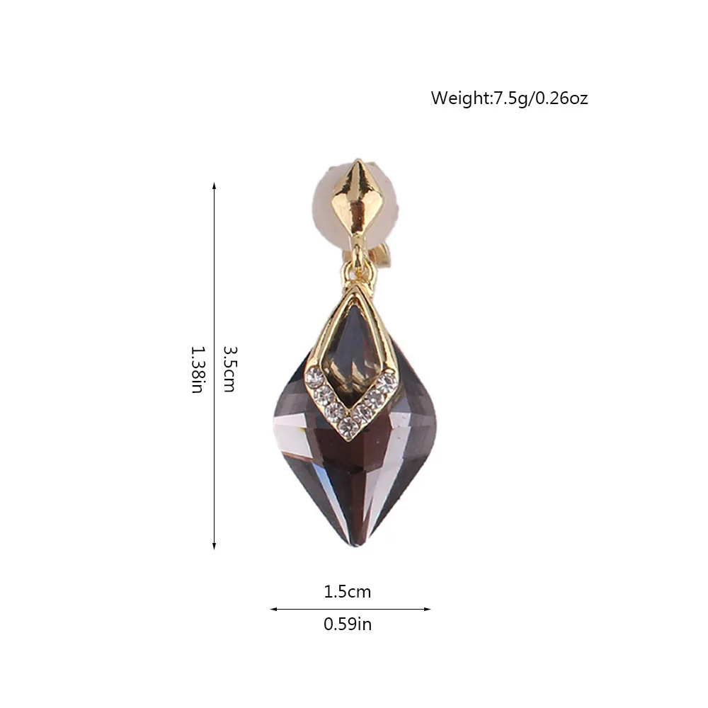 GRACE JUN Fashion Rhinestone Clip on Earrings Without Pierced for Women Girl Party Wedding Elegant Statement Ear Clip New
