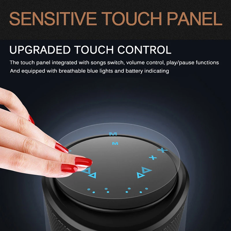 Портативная беспроводная bluetooth колонка с сенсорным управлением Спортивная Hi Fi