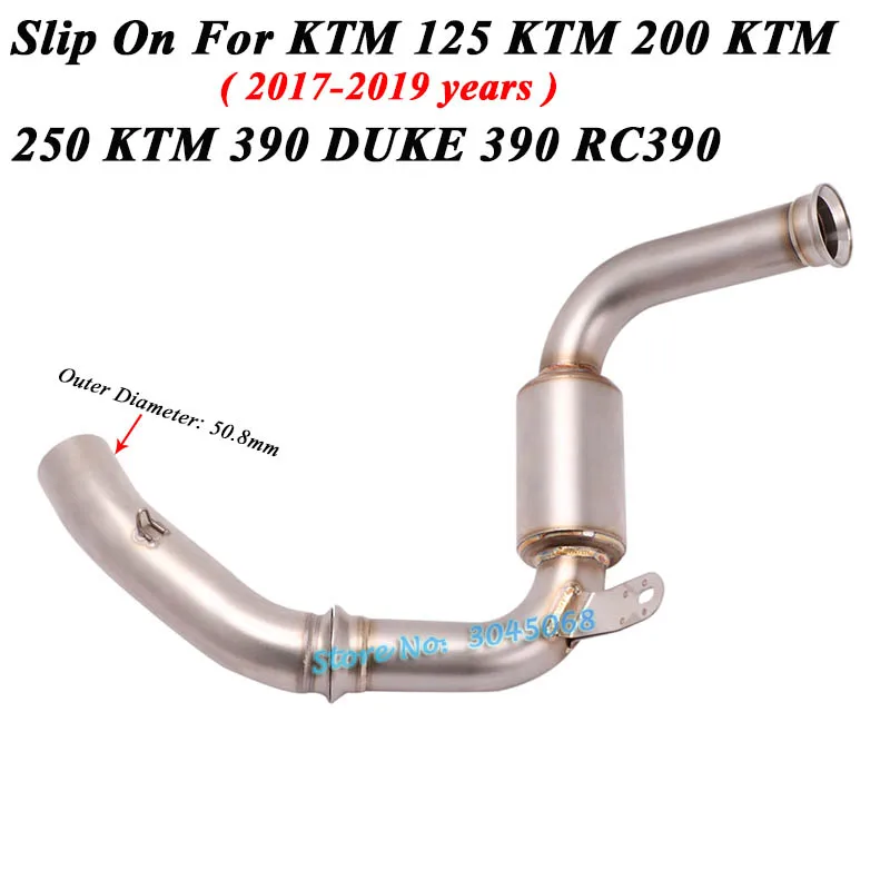 Слипоны для DUKE 390 KTM 390 250 200 125 RC390 мотоцикл выхлопной выход Модифицированная средняя Соединительная труба 51 мм