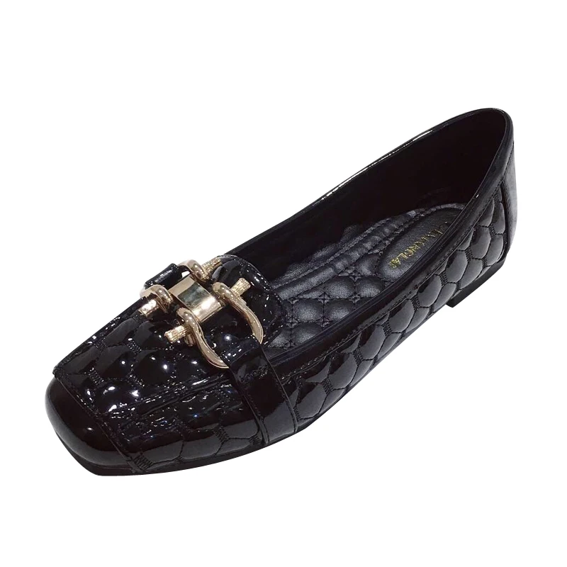 Flat Shoe Wedding-Dress Woman Loafers Women Boat Design-Style Luxury Brand Square Toe