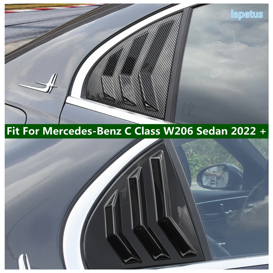 

Rear Window Louver Shutter Side Vent Cover Trim For Mercedes-Benz C Class W206 Sedan 2022 2023 Black / Carbon Fiber Accessories