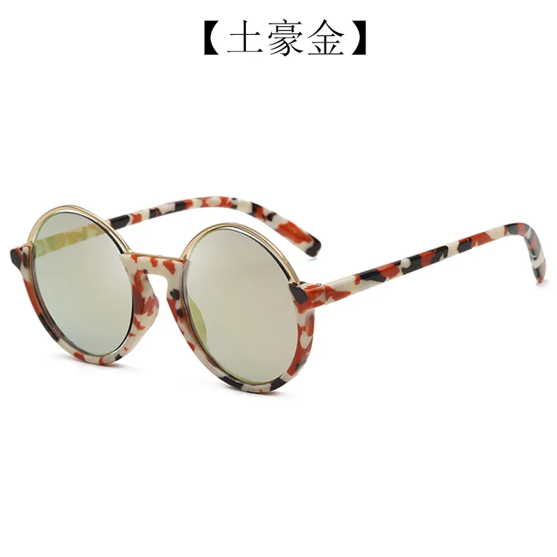 

women dazzling color circular metal toad mirror women sunglasses oversized men round sunglasses vintage retro sunglasses