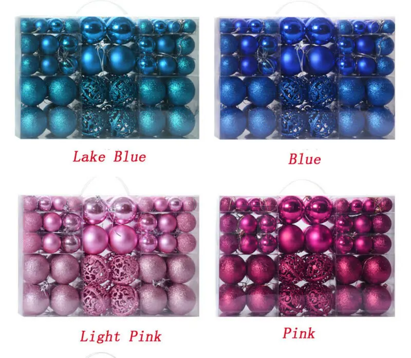 

100PCS/set Christmas Tree Balls Bauble Hanging Home Party Ornament Decor Xmas