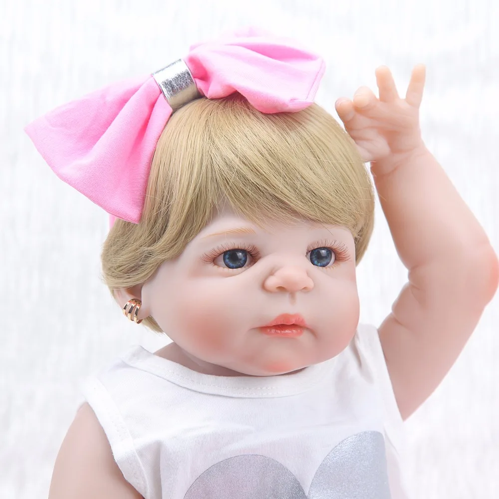 Новая Кукла reborn baby toys 2" Настоящая полностью силиконовая кукла reborn, коричневый парик, куклы принцессы, игрушки, подарок для ребенка reborn