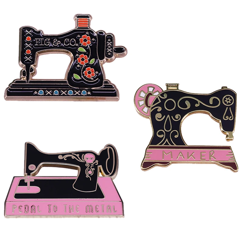 and Retro Sewing Machine Series Badge Pin Perfect for maker