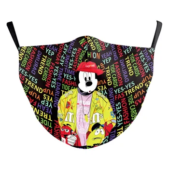 

1 PCS Disney Fashion PM2.5 Mickey Mouth Mask Activated Carbon Filter Windproof Mouth-muffle Face masks For Man Woman Cute Style