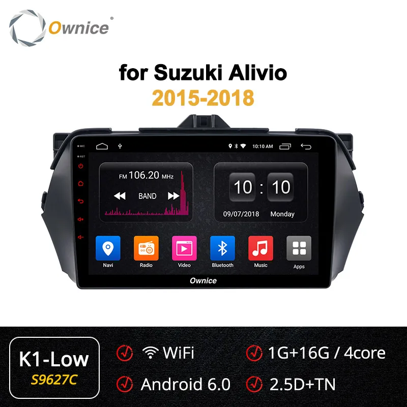 S9627 K1 LOW Ownice Android 9,0 Восьмиядерный автомобильный DVD gps Радио k3 k5 k6 для Suzuki Alivio DSP SPDIF DVR DAB+ 4G 360 Panorama - Цвет: S9627 K1 LOW