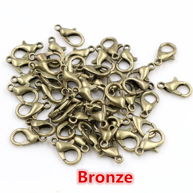 10x5mm/12x6mm/14x7mm/16x8mm  9 Colors Plated Fashion Jewelry Findings,Alloy Lobster Clasp Hooks for Necklace&Bracelet Chain DIY 4