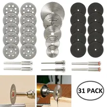 Mini roues de coupe en diamant HSS, lame de scie circulaire, outils rotatifs pour le travail du bois pour perceuse Dremel, accessoires d'outils rotatifs 31