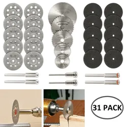 Mini roues de coupe en diamant HSS, lame de scie circulaire, outils rotatifs pour le travail du bois pour perceuse Dremel, accessoires d'outils rotatifs 31 