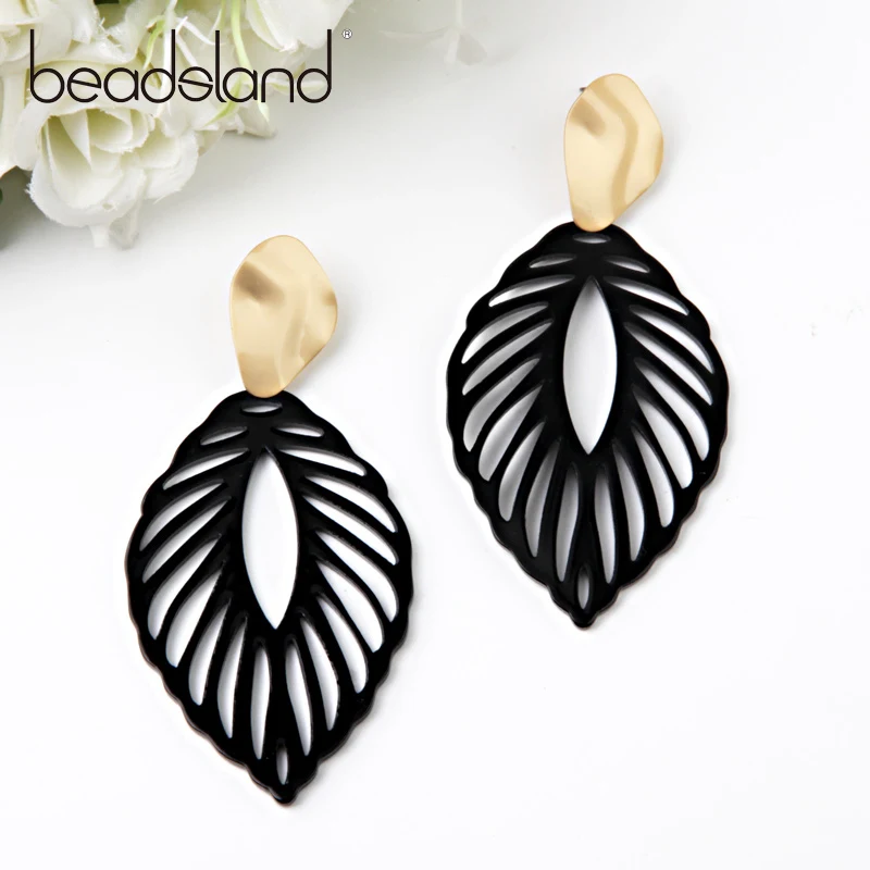 Beadsland Уксусные акриловые серьги в форме капель дизайн листьев Мода Офис/Карьера