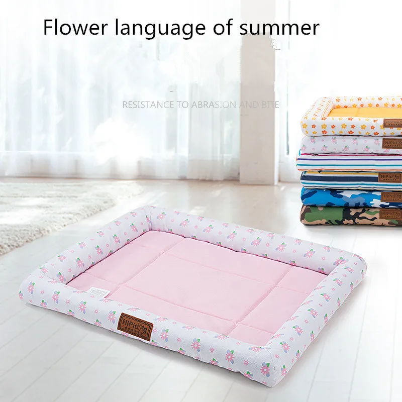 

Summer Pet Calming Dog Bed Dog Mat Products for Dogs Bite Resistant Large Dogs Bench Medium Dogs Mat Lounger forTeddy Bear