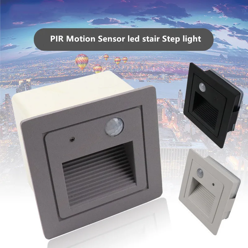 86 box Recessed Automatic PIR Sensor Stair Led Light Step Bedroom Wall Led Light Indoor Staircase Lighting