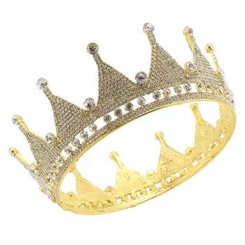 

New Gorgeous Crystal Wedding Crown Charm Bridal Crown bijoux Tiaras Queen King Circle Diadem Hair Jewelry accessories 2020