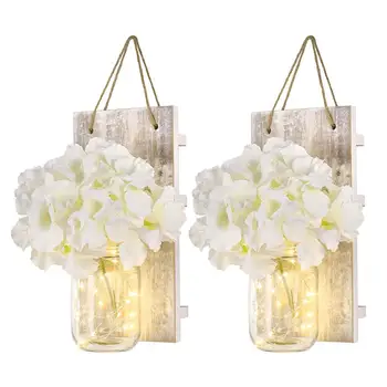 

Partykindom 2pcs Vintage Patio Hanging Lights Home Decor Sconces Hydrangea Floral Decorative Wall Lights
