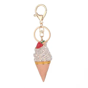 

Ice Cream Shape Keychain Novelty Lady Bag Pendant Accessories Pendant Key Ring Alloy Key Chain Perfect Decoration