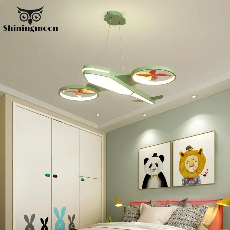 

Children's Room LED Pendant Lights Aircraft Lampshade Kids Bedroom Art Pendant Lamp Restaurant Decoration Hanglamp Luminaria