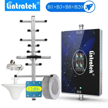 

Lintratek NEW amplificador 4g 3g gsm 900 1800 2100 LTE800 mhz cellular signal booster 70dB LCD four band signal repeater set @
