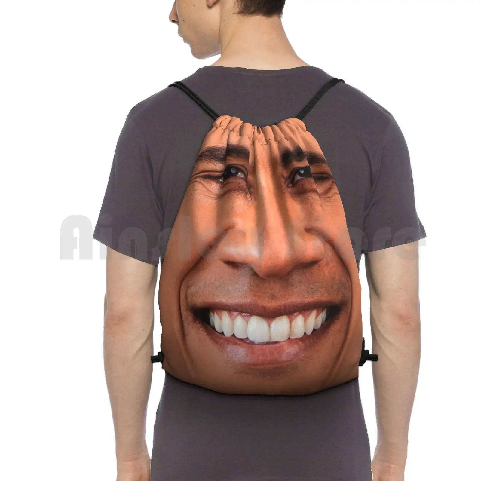 

Obama Backpack Drawstring Bags Gym Bag Waterproof Streetwear Vaporwave Music Sports General Sanchez America Christmas