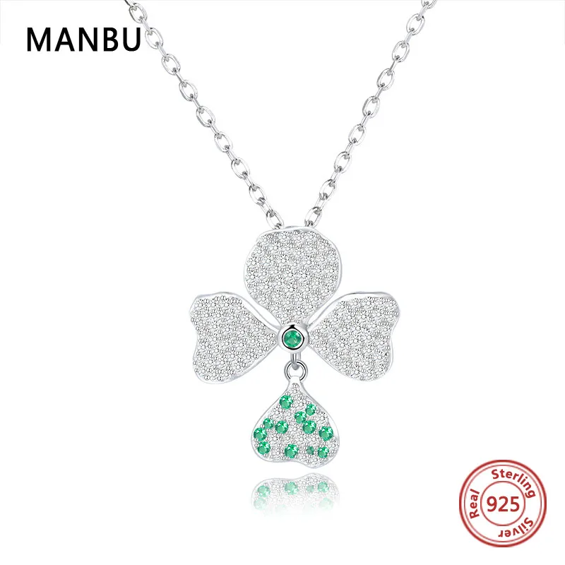 

Female Elegant four-leaf clover 925 Sterling silver chain Necklace Pendants Charm Chain Necklaces for Women Jewelry Dropshipping