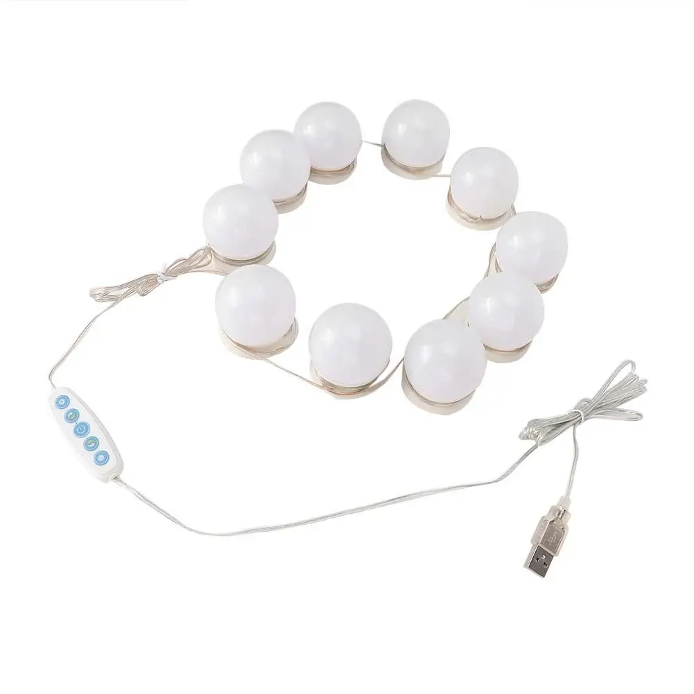 USB Vanity Lights LED Makeup Mirror Light Bulb Hollywood Vanity Lights Stepless Dimmable Wall Lamp Kit for Dressing Table Makeup