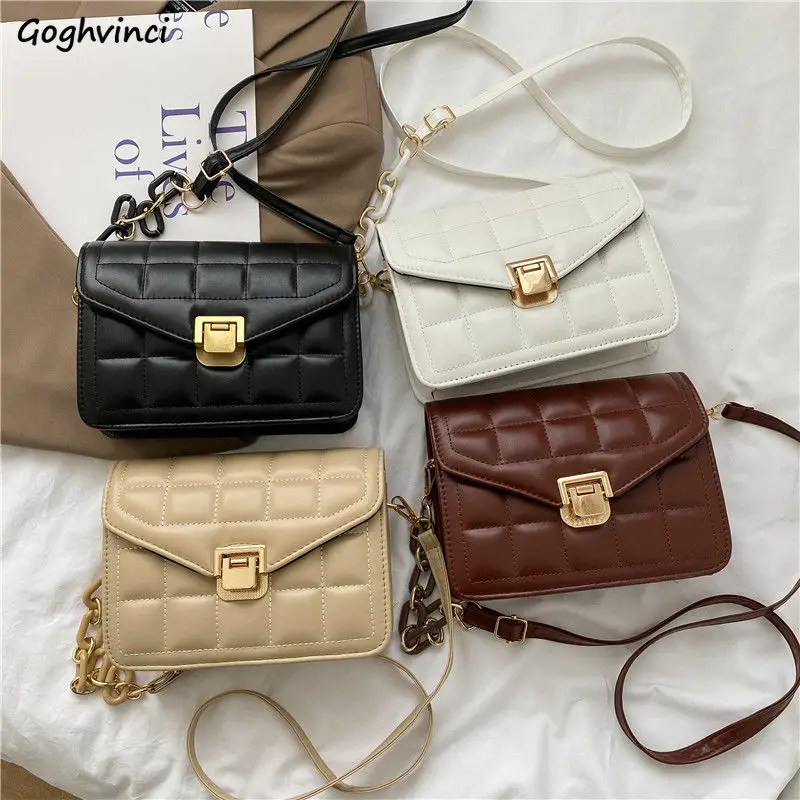 

Crossbody Bags Women PU Leather Fashion Design Simple All-match Flap Hasp Thread High Quality Shoulder Bag Luxury Ladies Branded