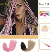 AISIBEAUTY, волосы с Омбре, вязанные крючком, 24 дюйма, для отпуска, косплей, вязанные, косички, наращивание волос, синтетические дреды, волосы для женщин