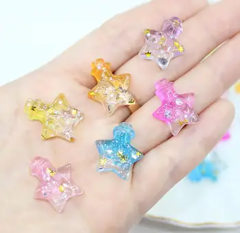 

kawaii glitter sequins Resin pentagram Stars Flatback Cabochon DIY Scrapbooking Decorative Craft Making