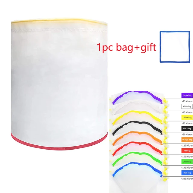 Az Összes Mesh 1Gallon 45Micron Orange Csak 1 Százalékos Buborék -Hash Táska Essense Extractor Kit Szűrőzsák 1Pc 25Micron Préselő Képernyővel