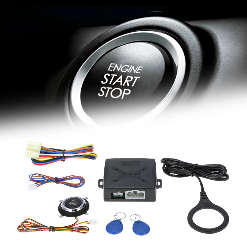 

TOSPRA 12V Car Alarm Car Start Stop Button Engine Push RFID Lock Keyless entry System Door auto Button central locking security