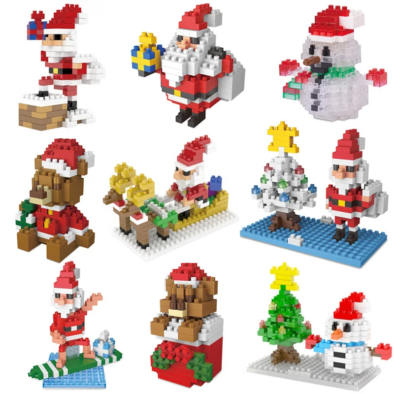 

Sermoido Christmas Series The Advent Calendar Figure Festival Snow Truck Elk Building Block Toy For Children Christmas