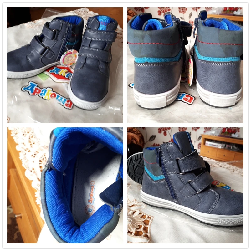 Botas de Couro do Plutônio Planas para Meninos Apakowa Sapatos Casuais Outono Meninos Tornozelo Botas Novas Sapatilhas Arco Apoio Criança Crianças 4 High Quality Mamãe e Bebê