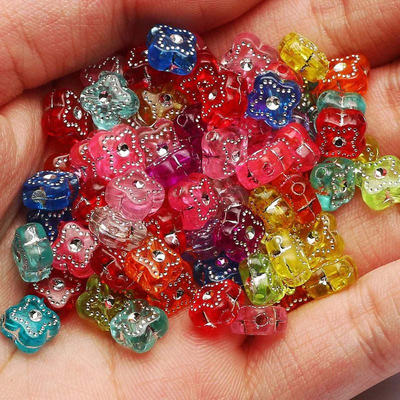 20Pcs Round Beads Glass Beads for Jewelry Making Colorful Transparent Acrylic  Beads for Bracelets Necklace Loose Spacer 10x10MM - AliExpress