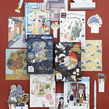 30 шт./компл. Творческий Ван Гог серии сцена Почтовые открытки DIY 3D с изображением животного для девочек поздравительные открытки закладки открытка