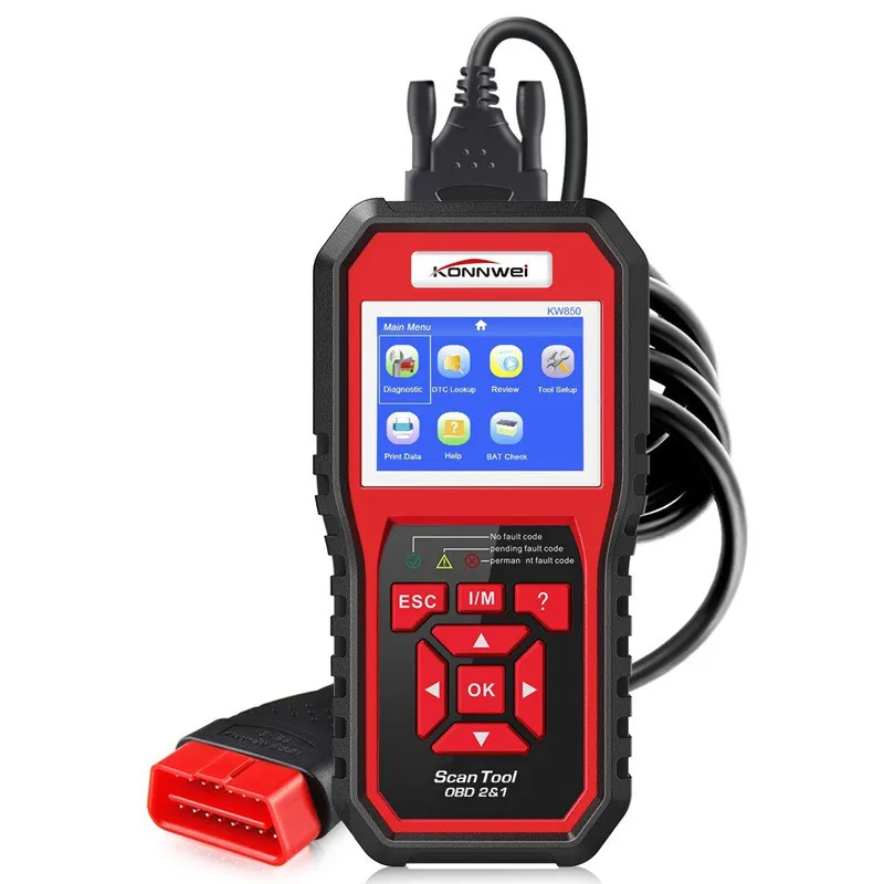 

KONNWEI KW850 Full OBD2 Car Diagnostics Tool KW 850 OBDII Auto Scanner PK AD310 NT301 Update Free On PC with RU/UK/US Warehouse