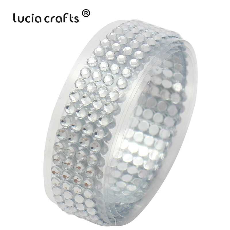 Lucia crafts 18 мм* 50 см красочные акриловые стразы самоклеющиеся ленты пояс Скрапбукинг Материал 1 шт I1011 - Цвет: White