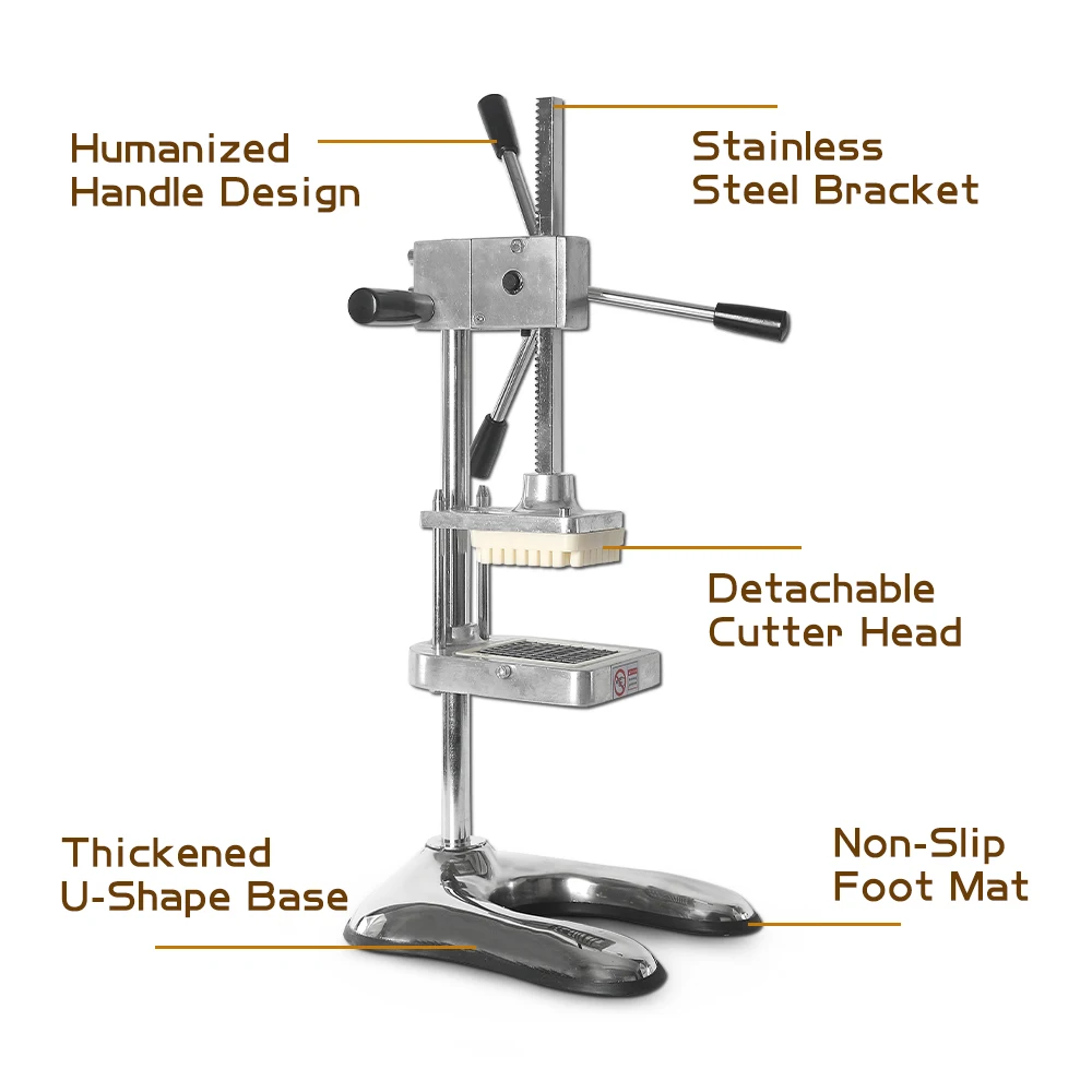 ITOP Potato Chip Slicers Stainless Steel Vertical French Fries Cutter Machine Food Processor With 3 Pcs Blades MH003