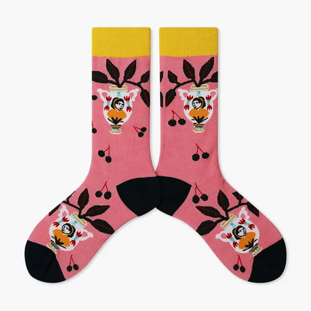 Autumn/Winter Couples Skateboard Sox Creative Abstract Art Harajuku Hip Hop Streets Tide Socks Colorful Funny Socks Skarpetki 5