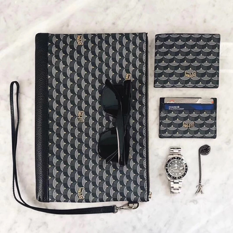 

Large-capacity Genuine Leather Envelope Bag 2020 Trendy Fish Scale Pattern Clutch Bag Unisex Briefcase Purses and Handbags cc gg