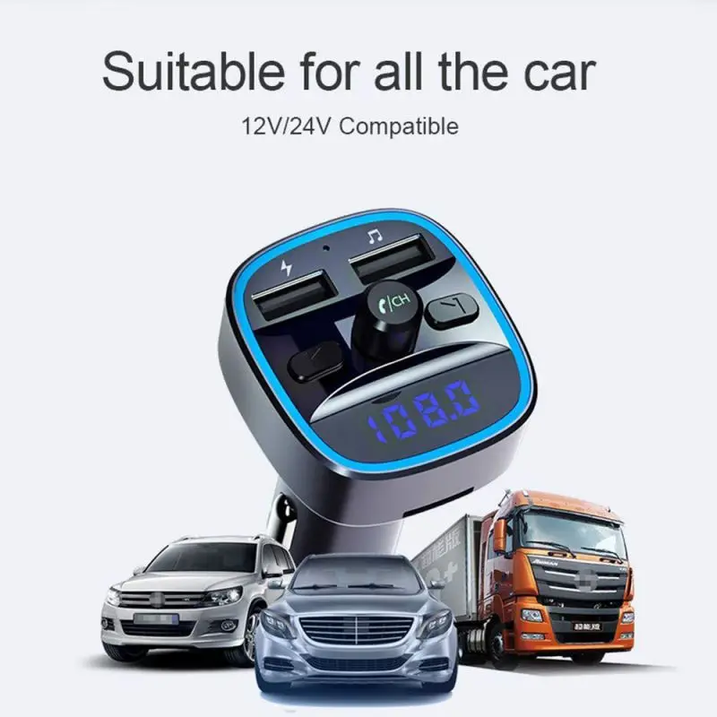 Автомобильный mp3 плеер экран дисплея Aux модулятор Handfree Горячая QC3.0 Bluetooth 5,0 fm-передатчик комплект беспроводной связи Bluetooth для автомобиля