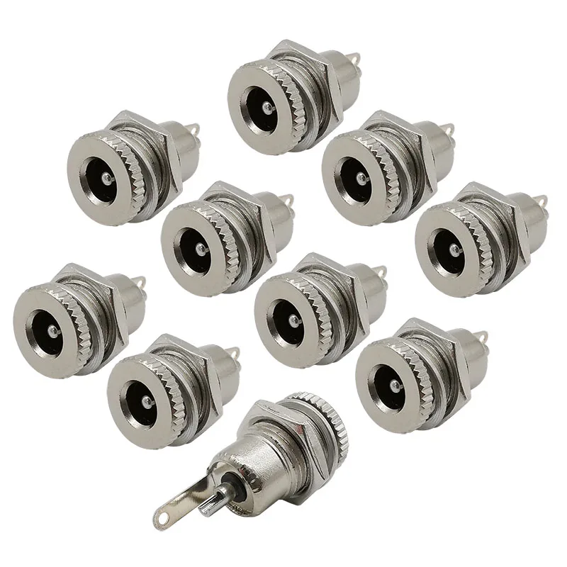 

10Pcs DC-099 5.5x2.1mm / 5.5x2.5mm DC Power Female Socket Jack Panel Mount Connector 5.5*2.1/5.5*2.5 DC099 DC Power Jack Adapter